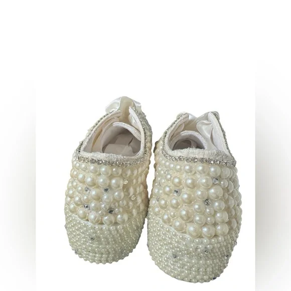 Stilo Cream Textured Espadrilles with Shimmery Finish|Made in Turkey. - Picture 10 of 12